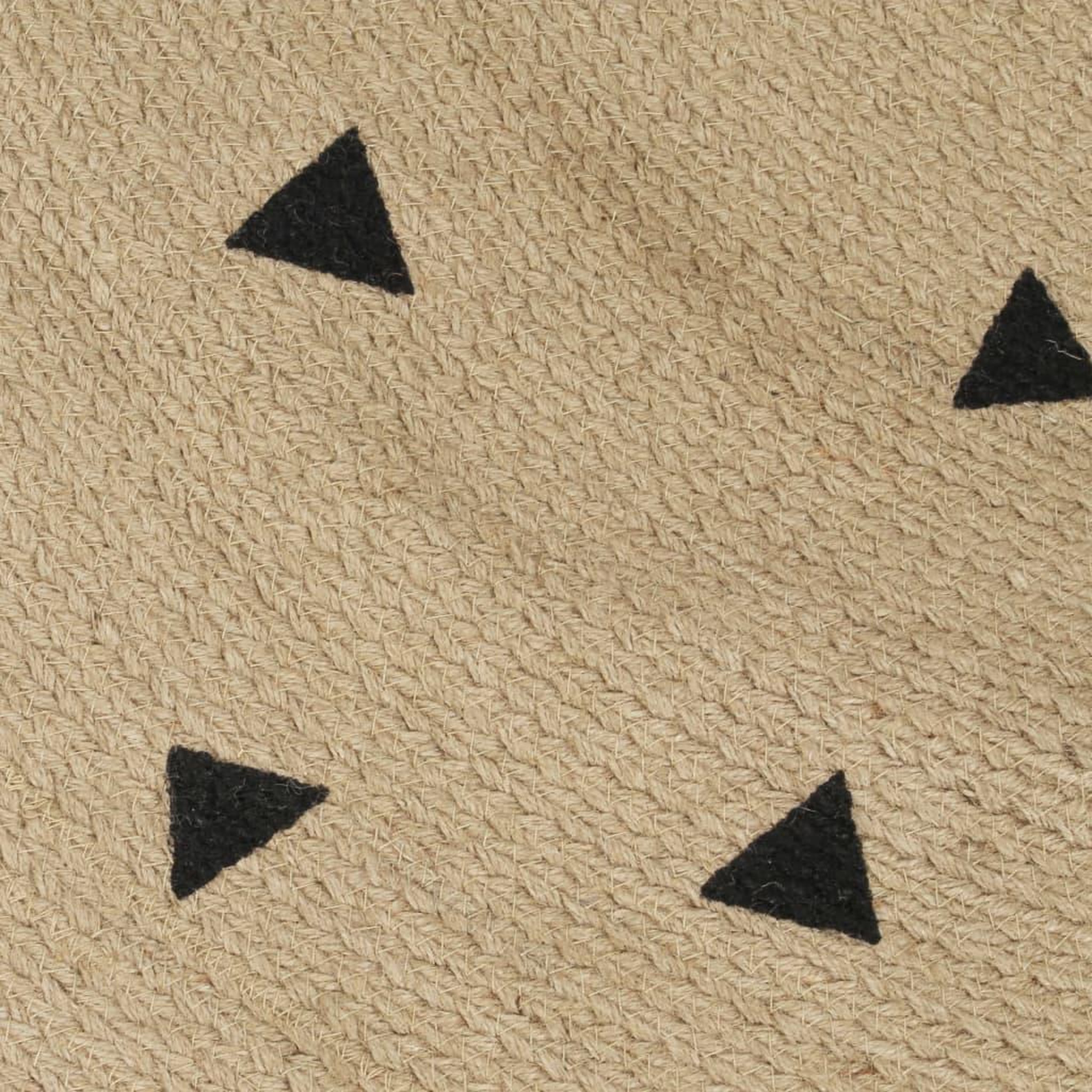 Voir la diapositive 4 : VIDAXL Tapis fait a la main Jute avec imprime a triangles 150 cm