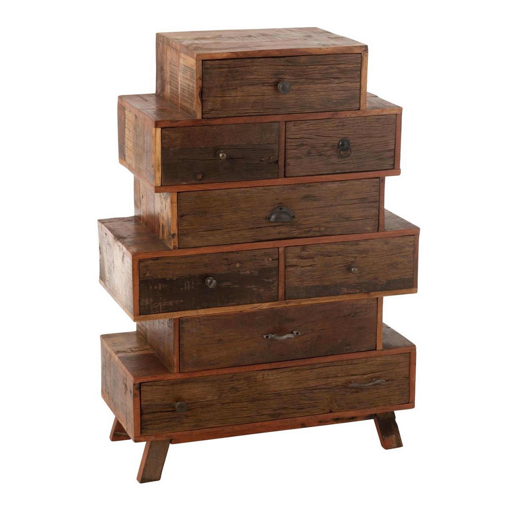 J-LINE Commode 8 tiroirs en bois  vinto  109cm naturel