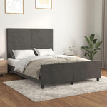 VIDAXL Cadre de lit sans matelas gris fonce 140x190 cm velours