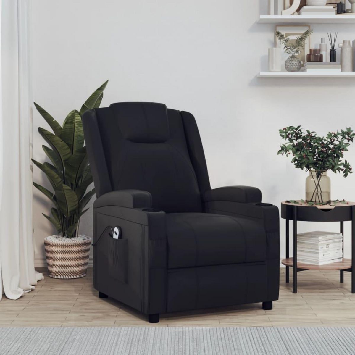 VIDAXL Fauteuil Noir Similicuir