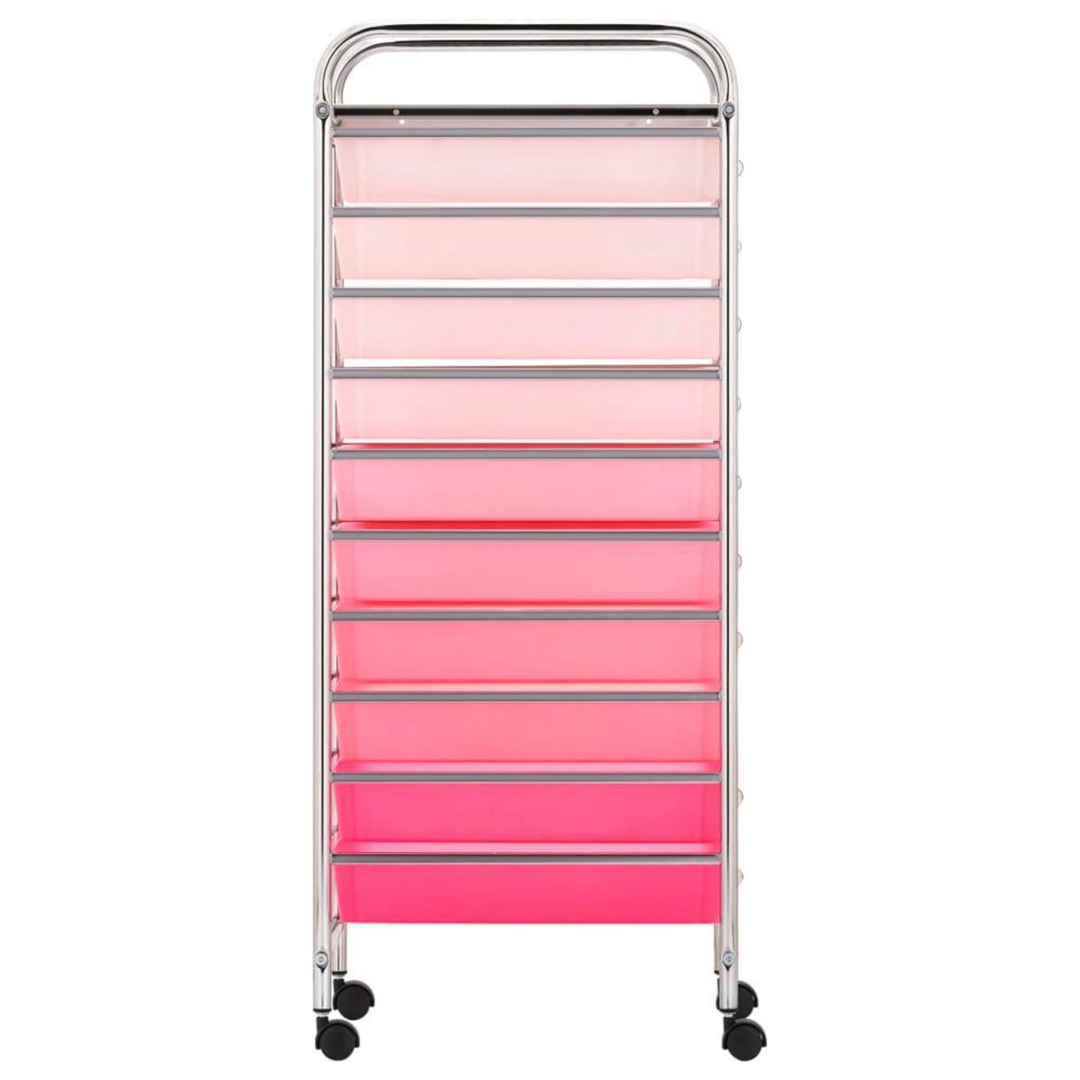 VIDAXL Chariot de rangement mobile a 10 tiroirs Ombre Rose Plastique