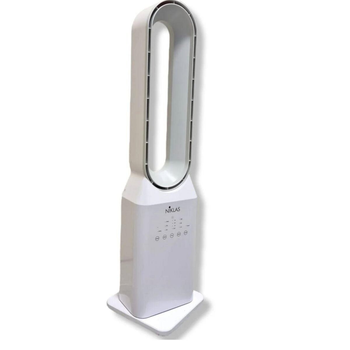 NIKLAS Ventilateur à Télécommande 50W - Ventilateur Sans Pales Colonne 3 Vitesses avec Minuterie 7h Design Blanc NIKLAS