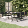 Voir la diapositive 1 : VIDAXL Table a dîner de jardin Noir 200x100x74 cm Acier et verre