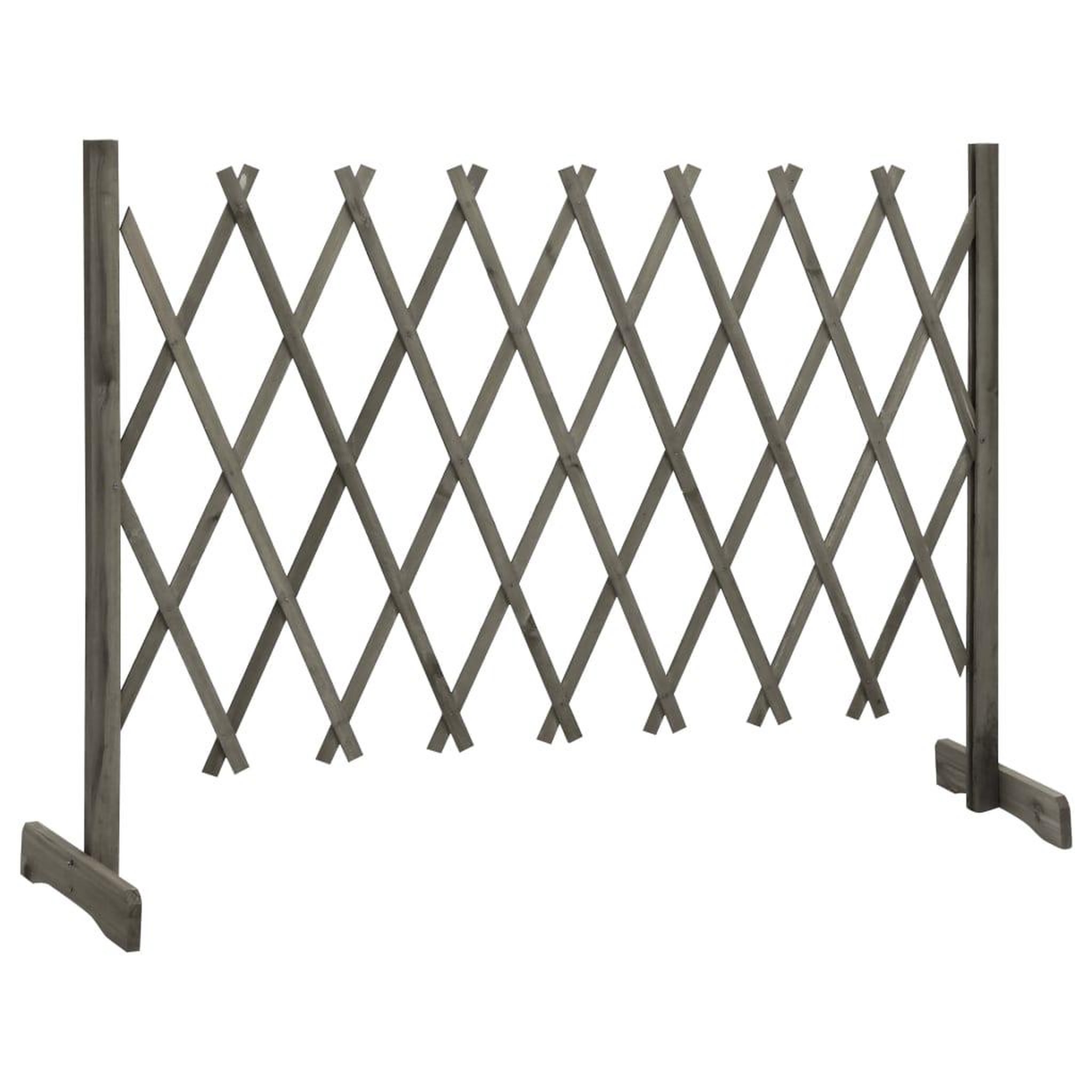 Voir la diapositive 2 : VIDAXL Cloture en treillis de jardin Gris 150x80 cm Bois de sapin