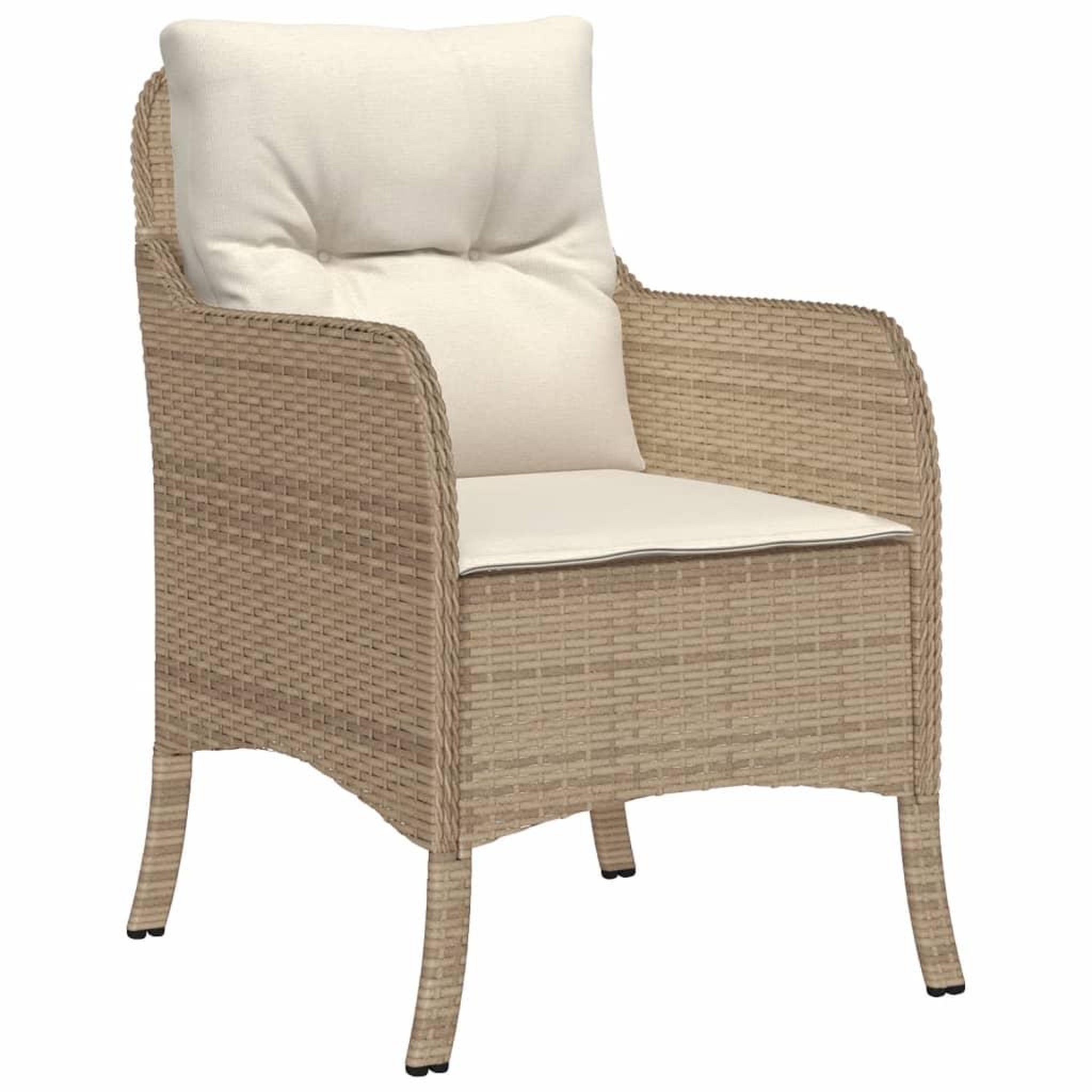 Voir la diapositive 4 : VIDAXL Ensemble a manger de jardin avec coussins 5pcs Beige poly rotin