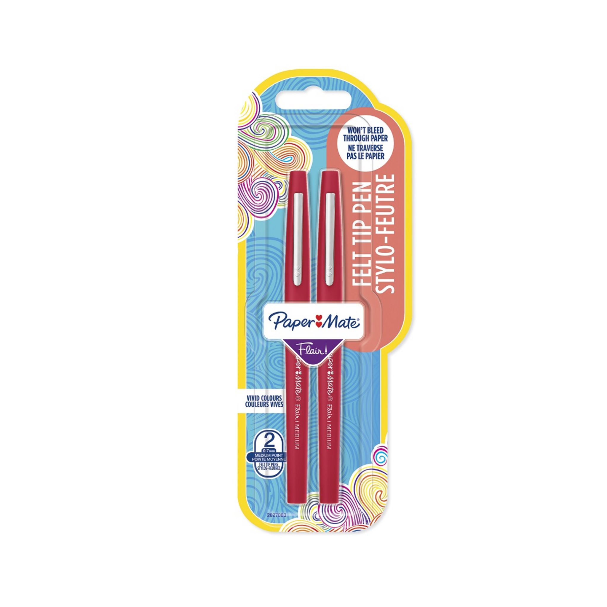 PAPERMATE Lot de 4 stylos feutre pointe moyenne Flair format spécial