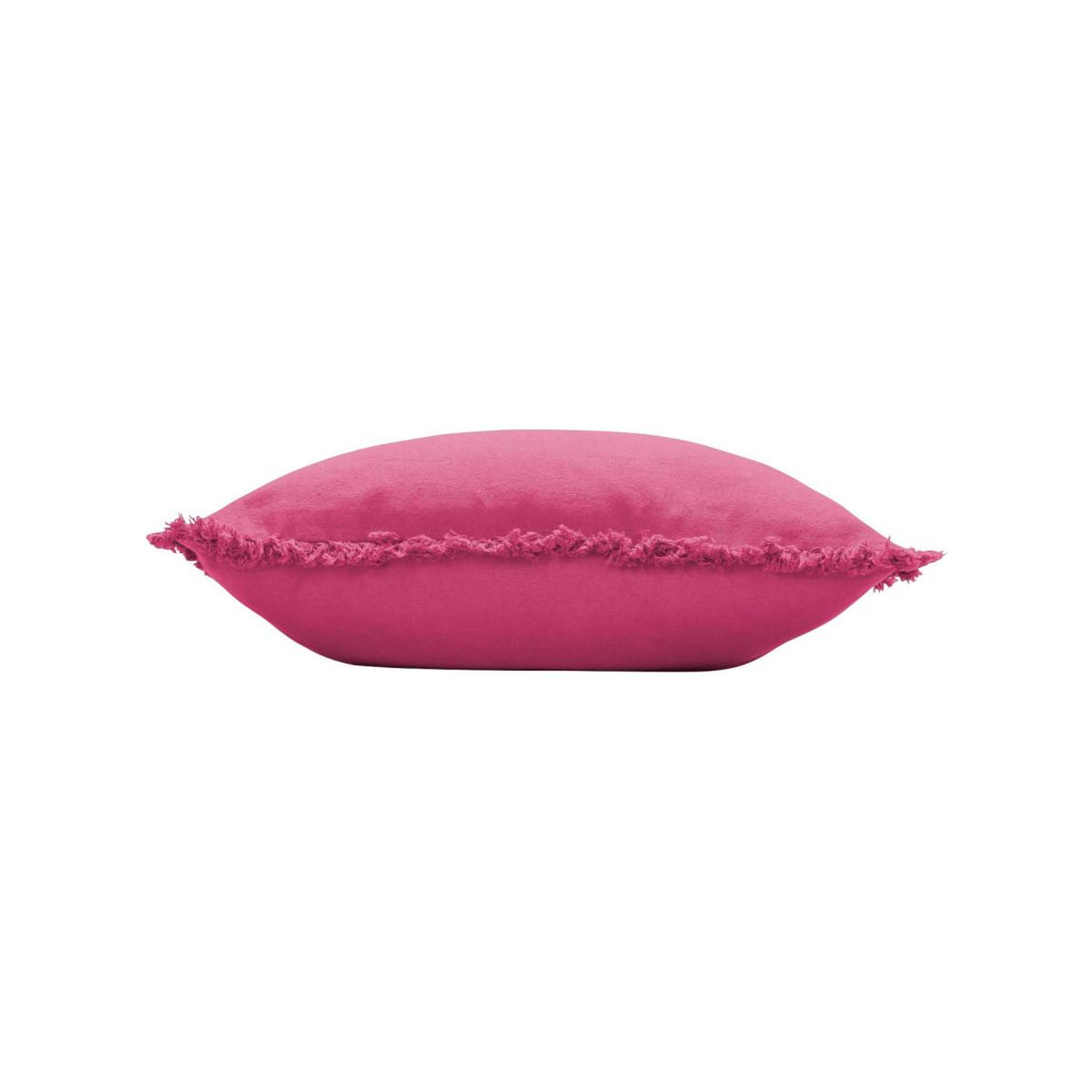 Voir la diapositive 2 : Paris Prix Coussin Déco Uni Franges  Eve  45x45cm Rose