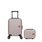 SWISS KOPPER SWISS KOPPER  -  Lot de 2  -  Valise cabine XXS et vanity SPIEZ. Coloris disponibles : Bleu, Gris, Vert, Rose, Noir