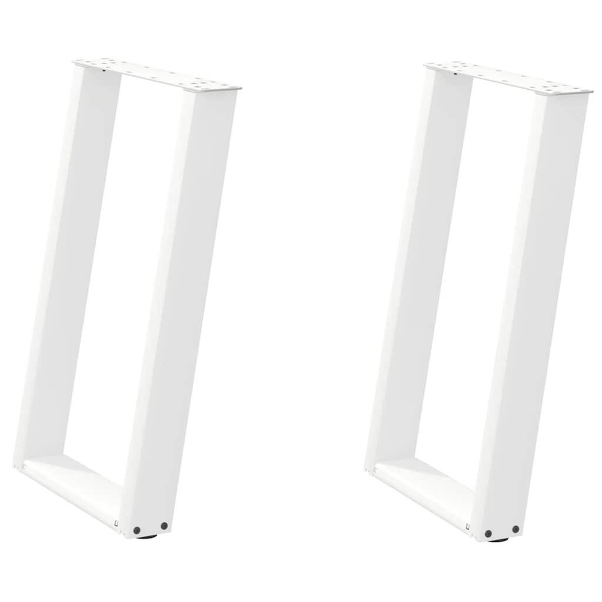 Voir la diapositive 2 : VIDAXL Pieds de table a manger forme de U 2 pcs blanc 50x(72-73) cm