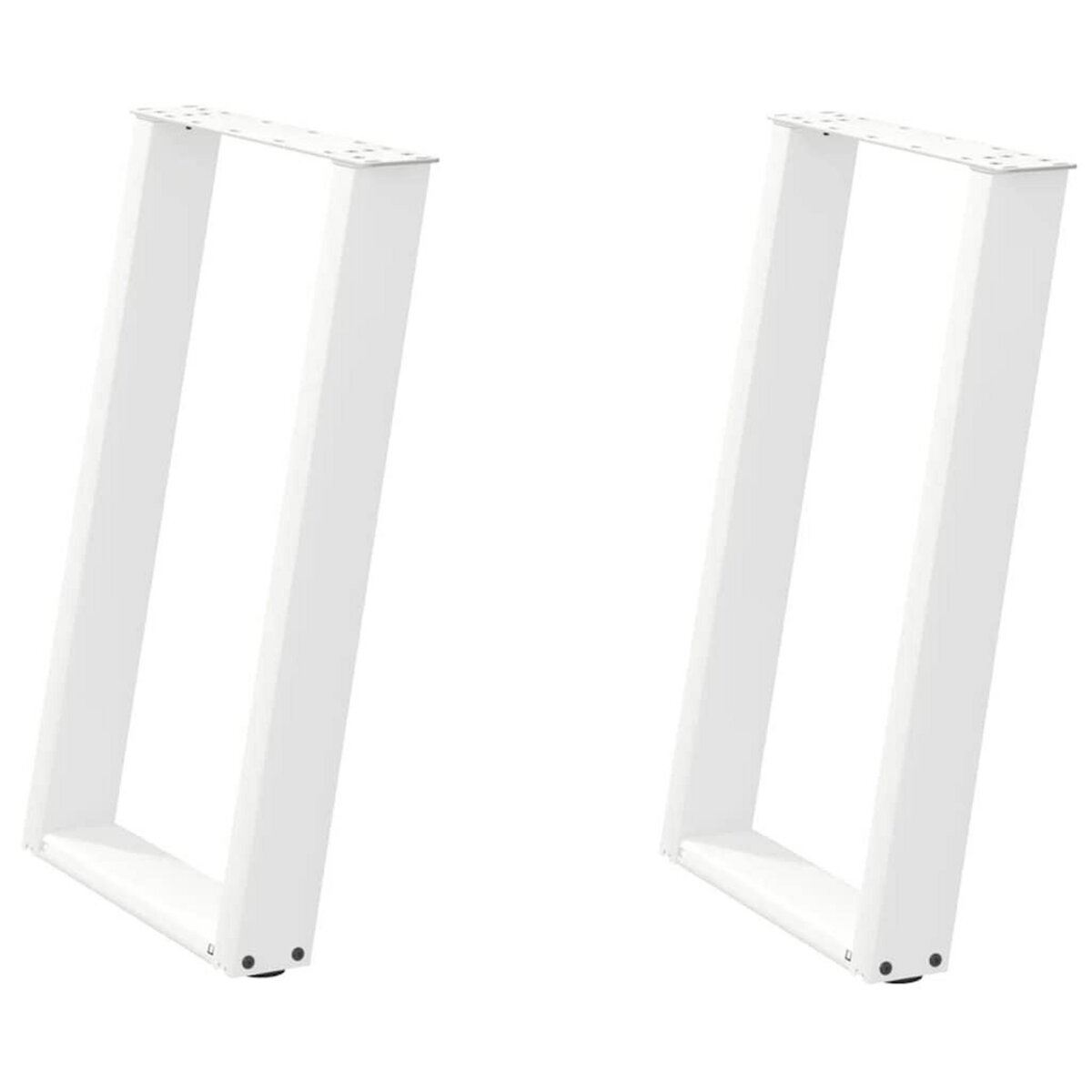 VIDAXL Pieds de table a manger forme de U 2 pcs blanc 50x(72-73) cm
