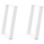 Voir la diapositive 2 : VIDAXL Pieds de table a manger forme de U 2 pcs blanc 50x(72-73) cm