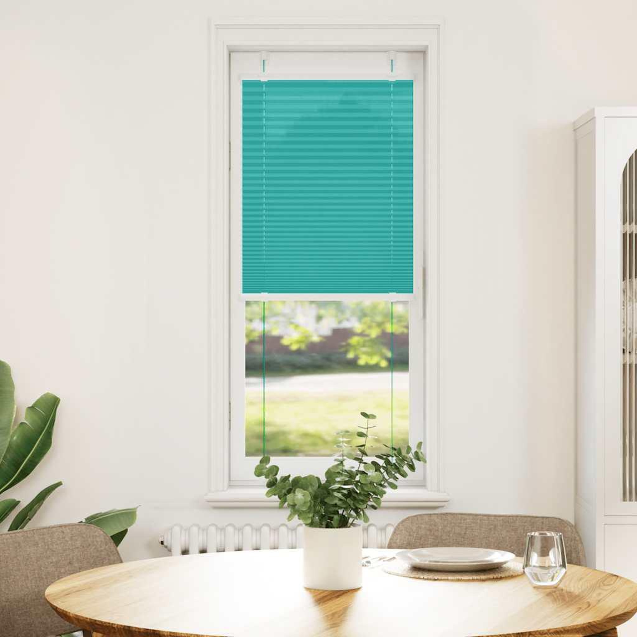 Voir la diapositive 2 : VIDAXL Store plisse vert petrole 40x150 cm largeur du tissu 39,4 cm