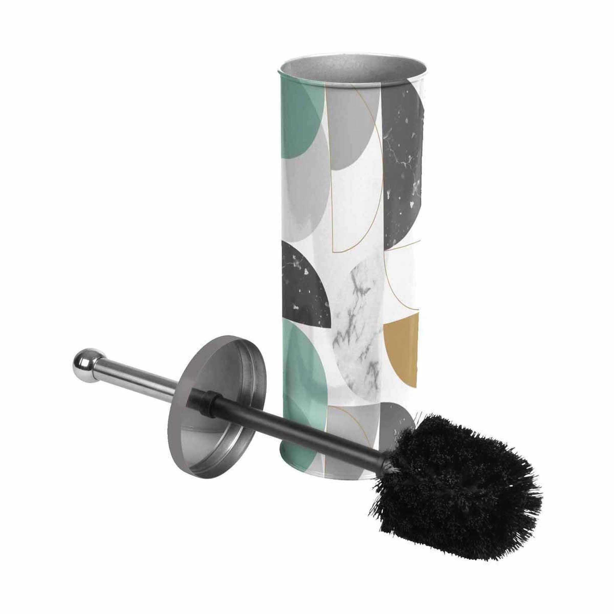 Douceur d'Intérieur Brosse wc imprimée  geomarbre  37cm bleu