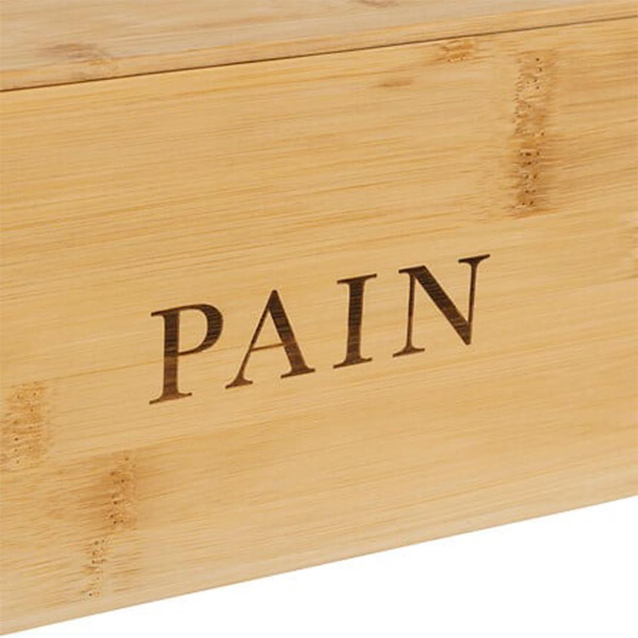 Voir la diapositive 6 : FIVE Boîte à pain en bambou  inscription  33cm naturel