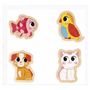 Voir la diapositive 2 : Juratoys-Janod Animaux de compagnie 4 Puzzles evolutifs