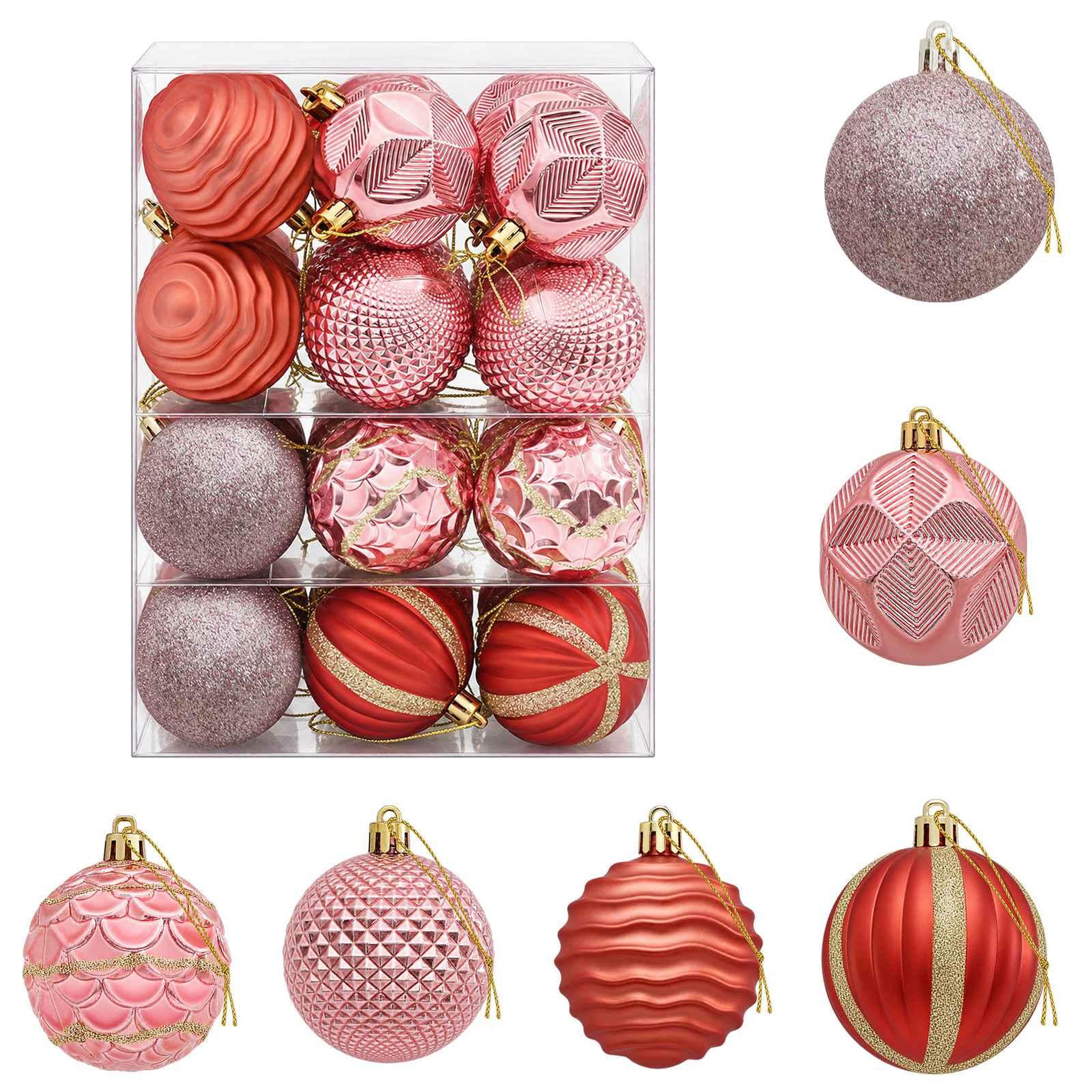 VIDAXL Ensemble de boules de Noël 36 pc Rose et vieux rose Diam. 6 cm