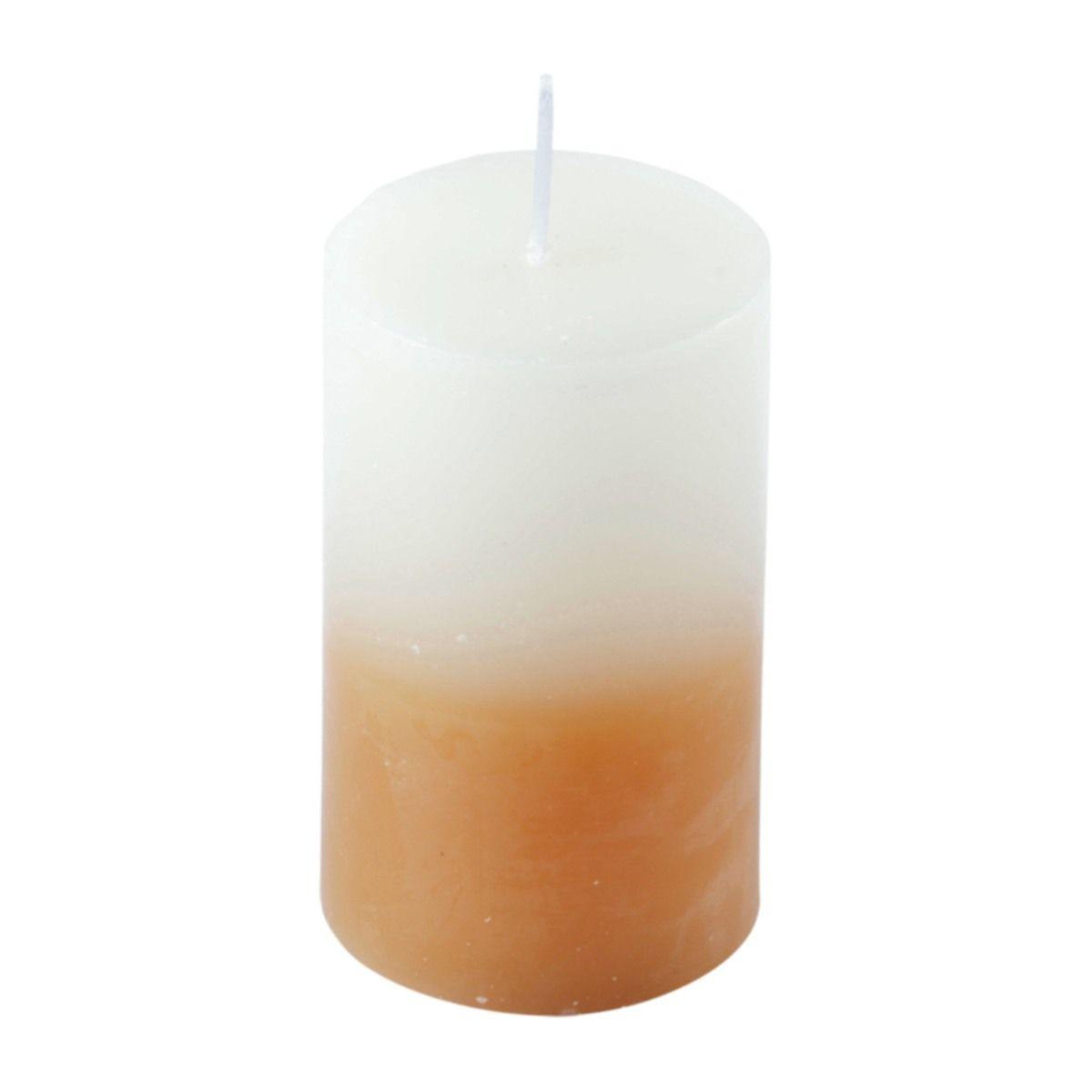 HOMEA Bougie pilier tie and dye  arty  8cm blanc & semoule