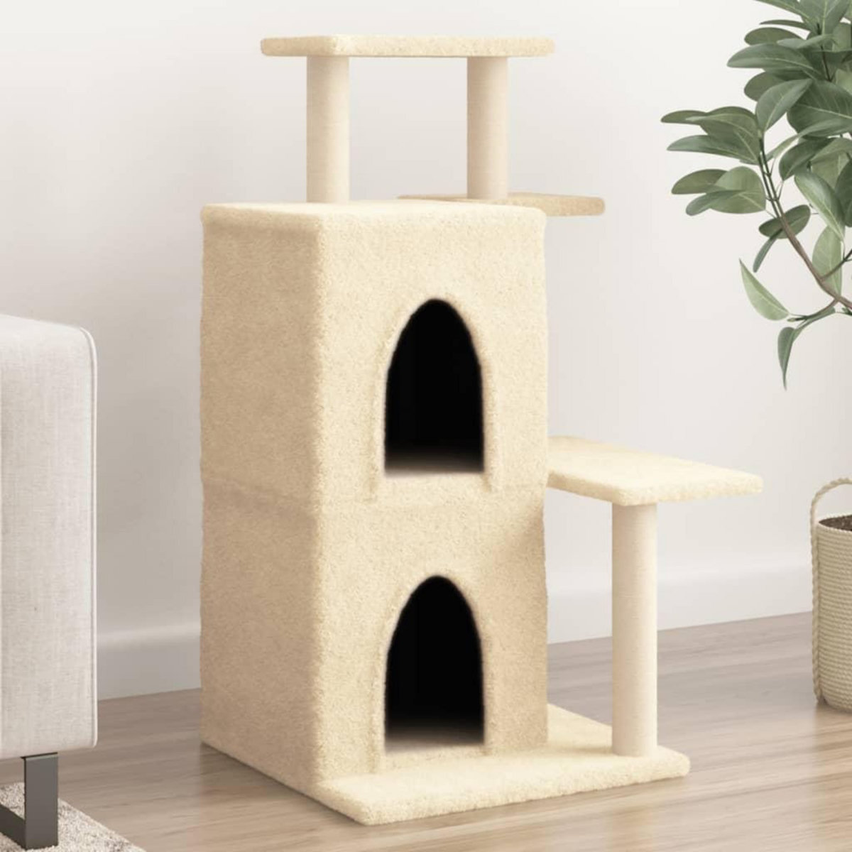 VIDAXL Arbre a chat avec griffoirs en sisal creme 97 cm