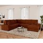 Voir la diapositive 1 : BEST MOBILIER Lorie - canapé panoramique d'angle gauche 7 places convertible en velours côtelé grosse côte avec coffre