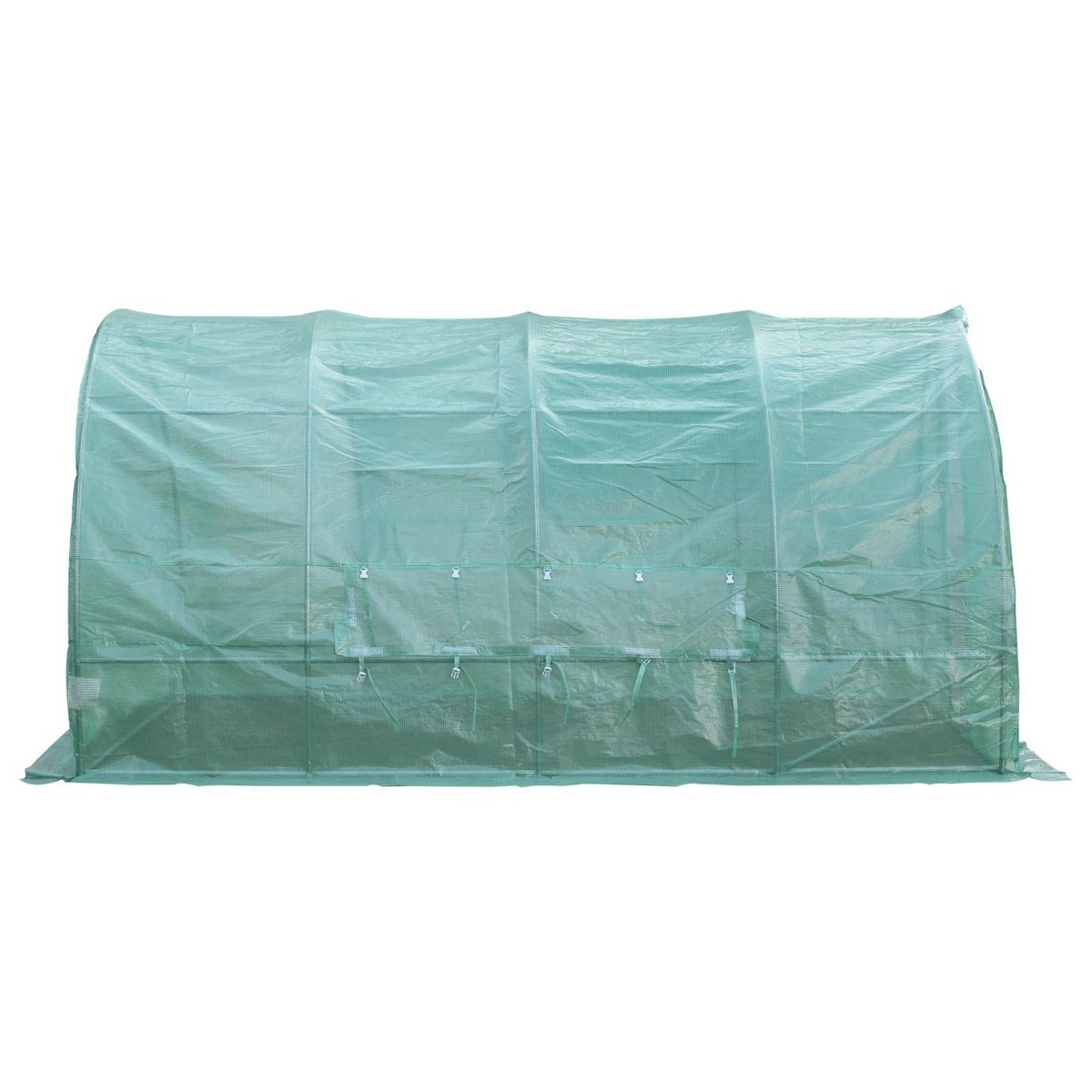 OUTSUNNY Serre de jardin tunnel 12 m² 4L x 3l x 2H m acier galvanisé renforcé diamètre 2,5 cm + PE haute densité fenêtres porte vert