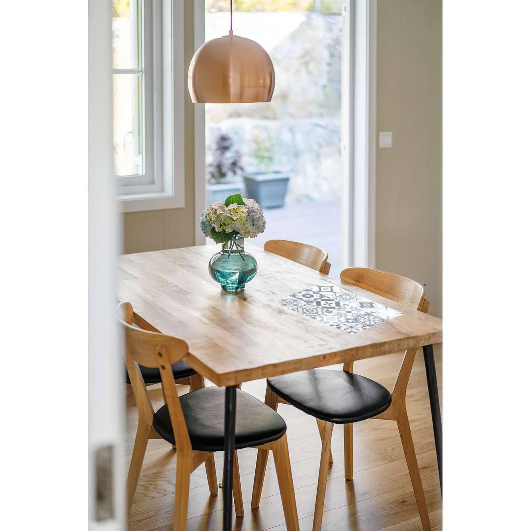 Voir la diapositive 2 : TOILINUX Lot de 6 sets de table rectangulaire carreaux de ciment - 45 x 30 cm - gris