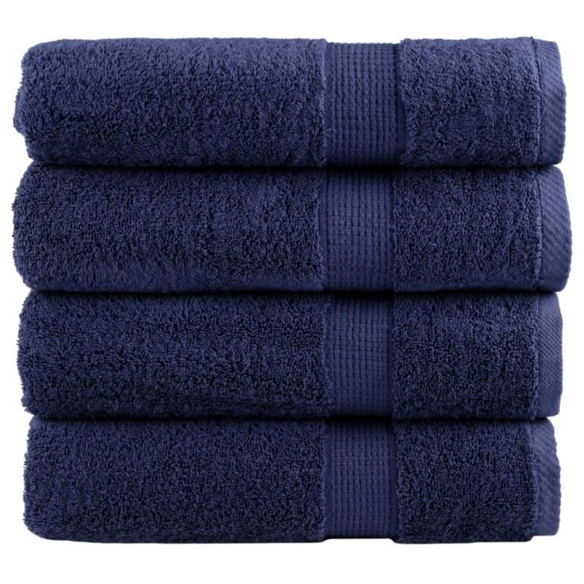 VIDAXL Essuie mains de qualité supérieure SOLUND 4 pcs bleu marine