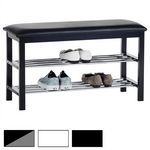 IDIMEX Banc à chaussures SANA, 2 étagères. Coloris disponibles : Blanc