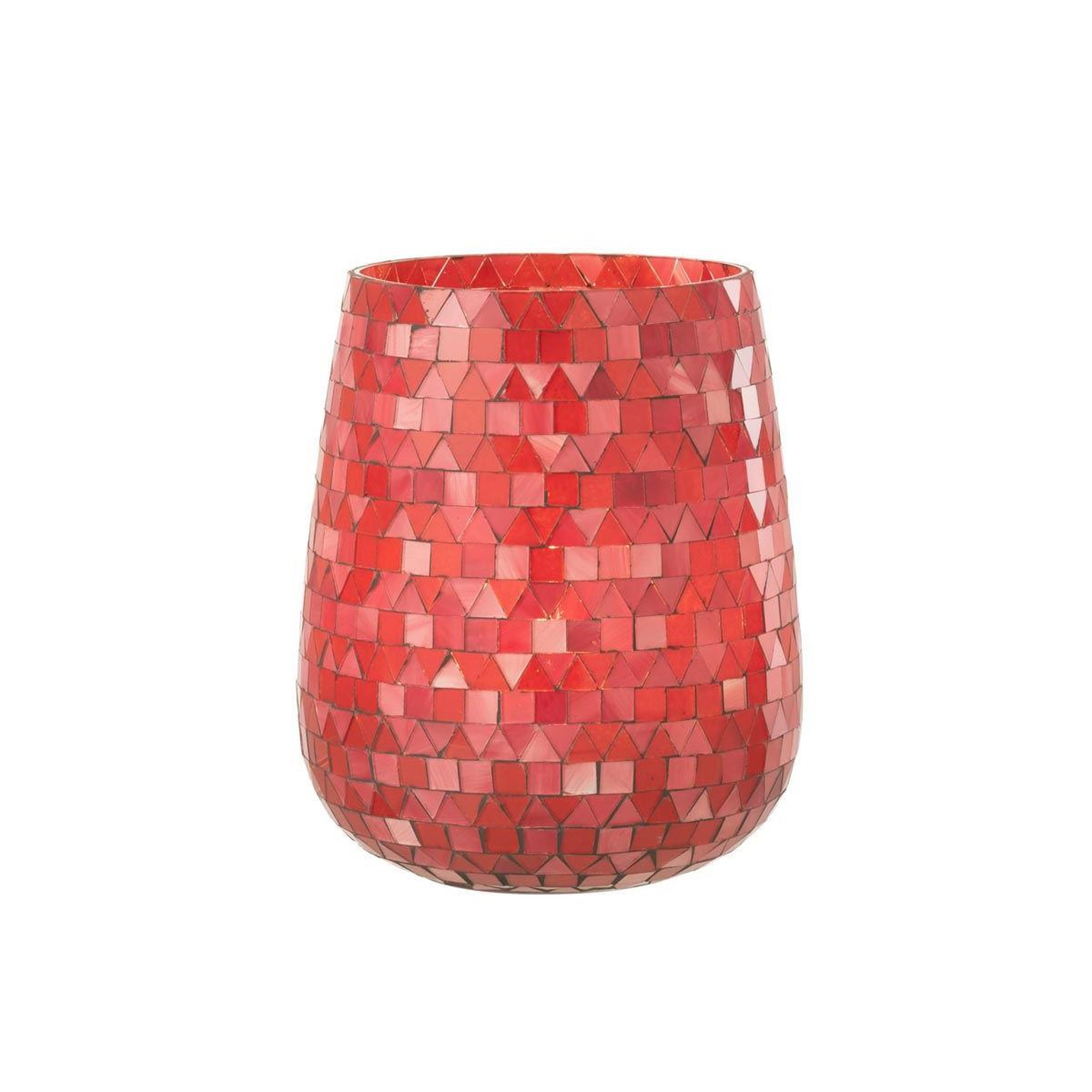 Voir la diapositive 2 : J-LINE Photophore Design Triangle  Sweet Valentine  21cm Rouge & Rose