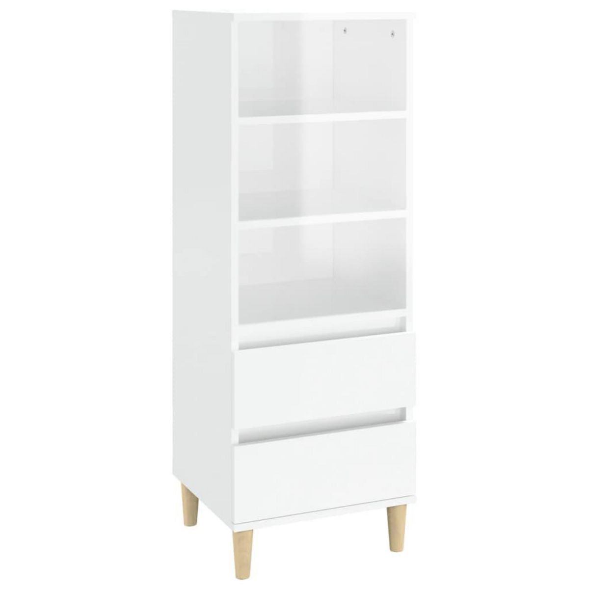 VIDAXL Buffet haut Blanc brillant 40x36x110 cm Bois d'ingenierie