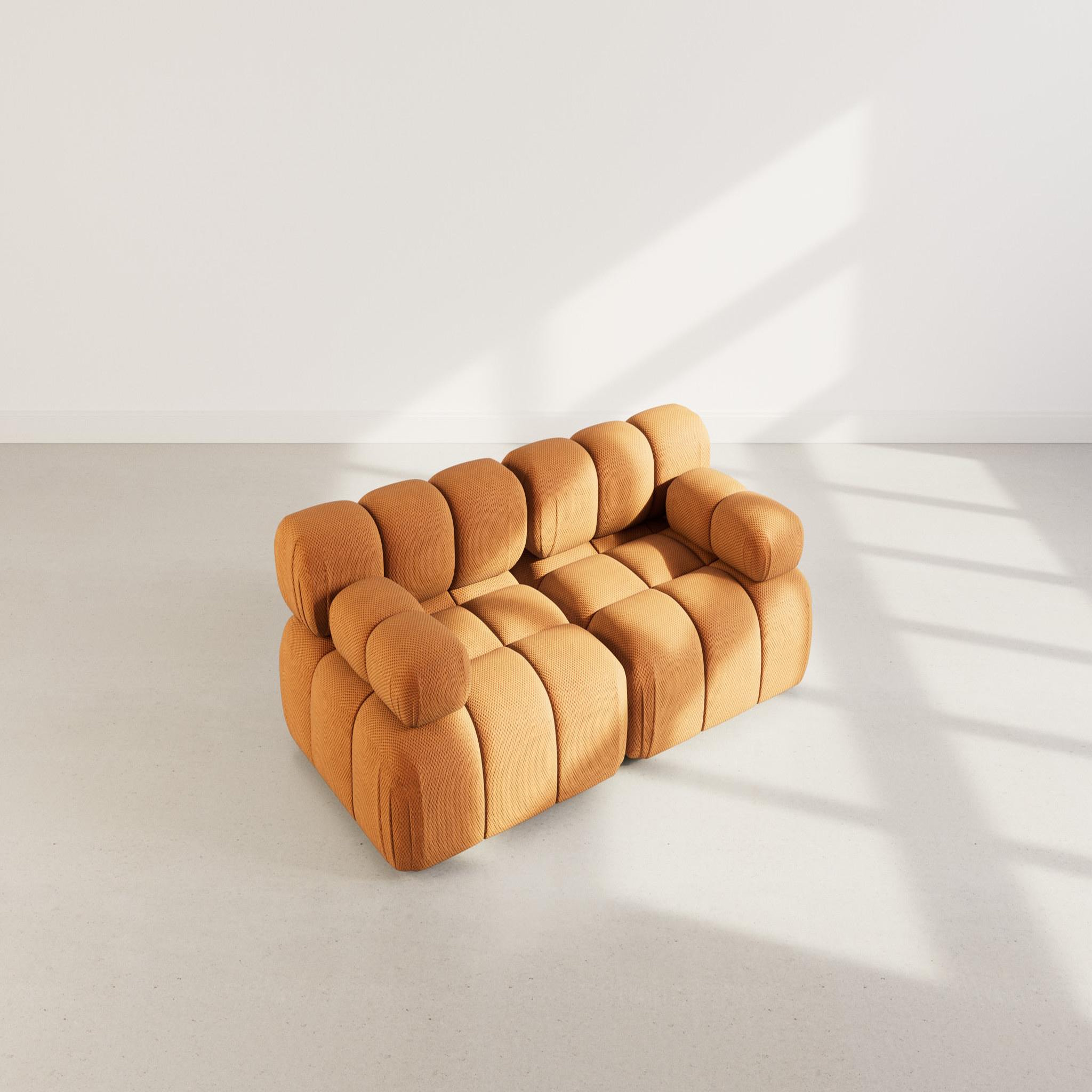 Voir la diapositive 3 : LISA DESIGN Ruby - canapé droit modulable 2 places en velours texturé