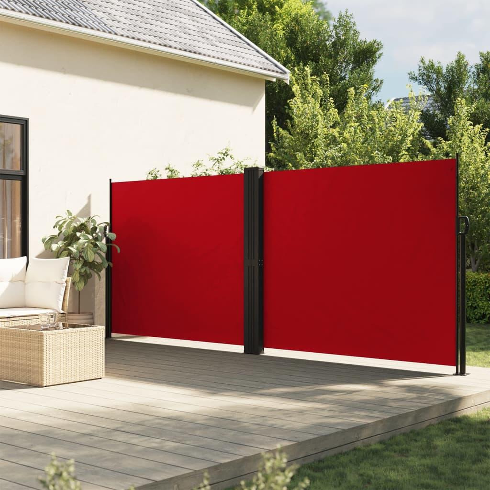 VIDAXL Auvent lateral retractable rouge 180x1200 cm