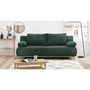 Voir la diapositive 2 : MARKET24 Banquette convertible 3 places MIKA - Velours côtelé Vert foret - Coffre de rangement - L 192 x H 84 x P 93 cm