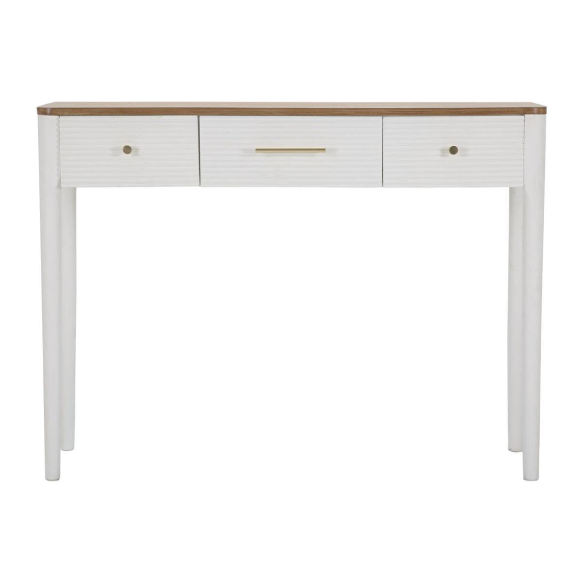 Paris Prix Console en Bois 3 Tiroirs  Matera  107cm Blanc & Naturel