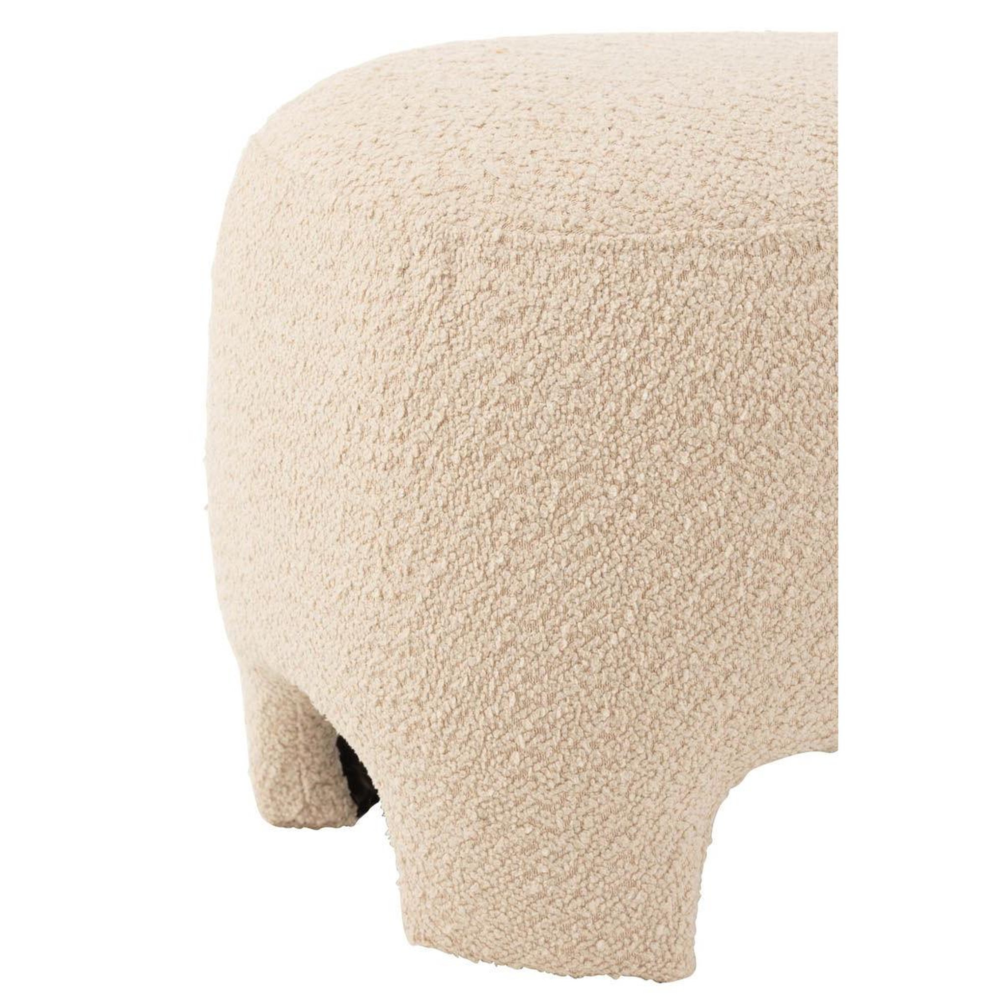 Voir la diapositive 5 : J-LINE Pouf design tricoté  erwin  55cm blanc