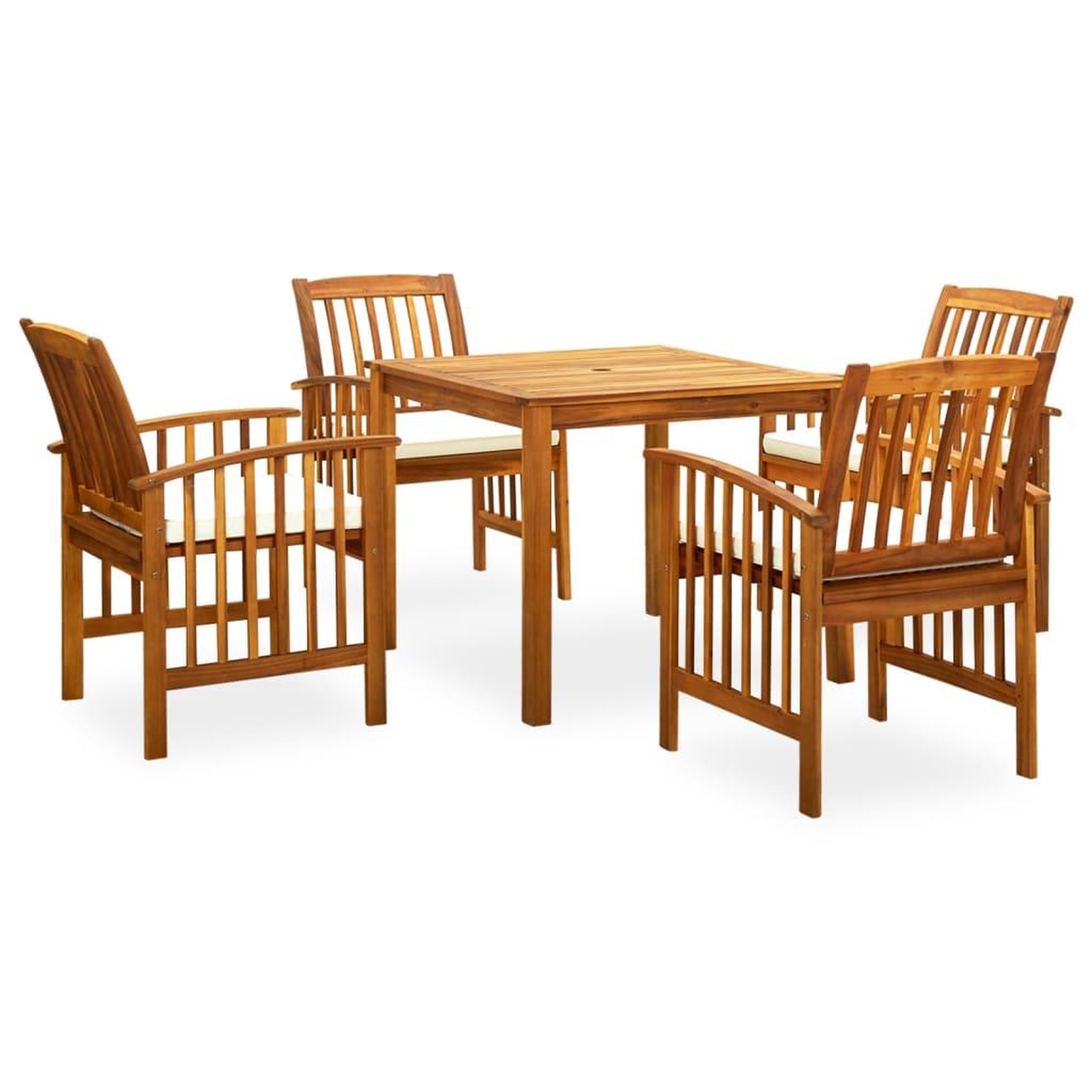 VIDAXL Ensemble a manger de jardin 5 pcs avec coussins Acacia solide