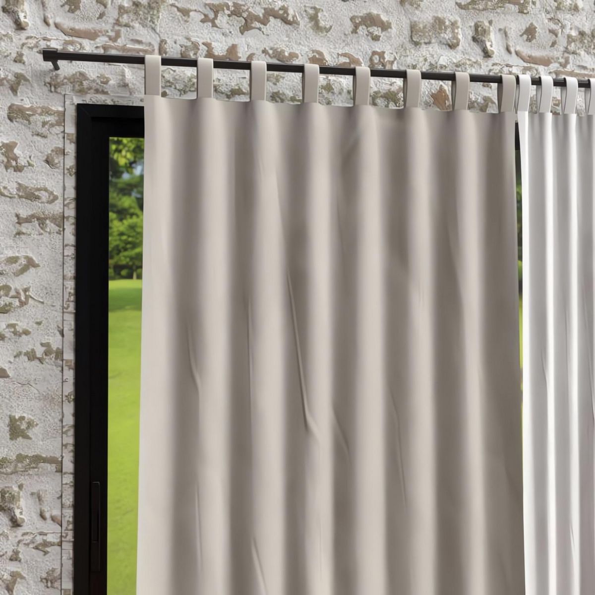 SOLEIL D'OCRE Rideau à pattes en microfibre lavée 135x250 cm BOHEME, par Soleil d'Ocre