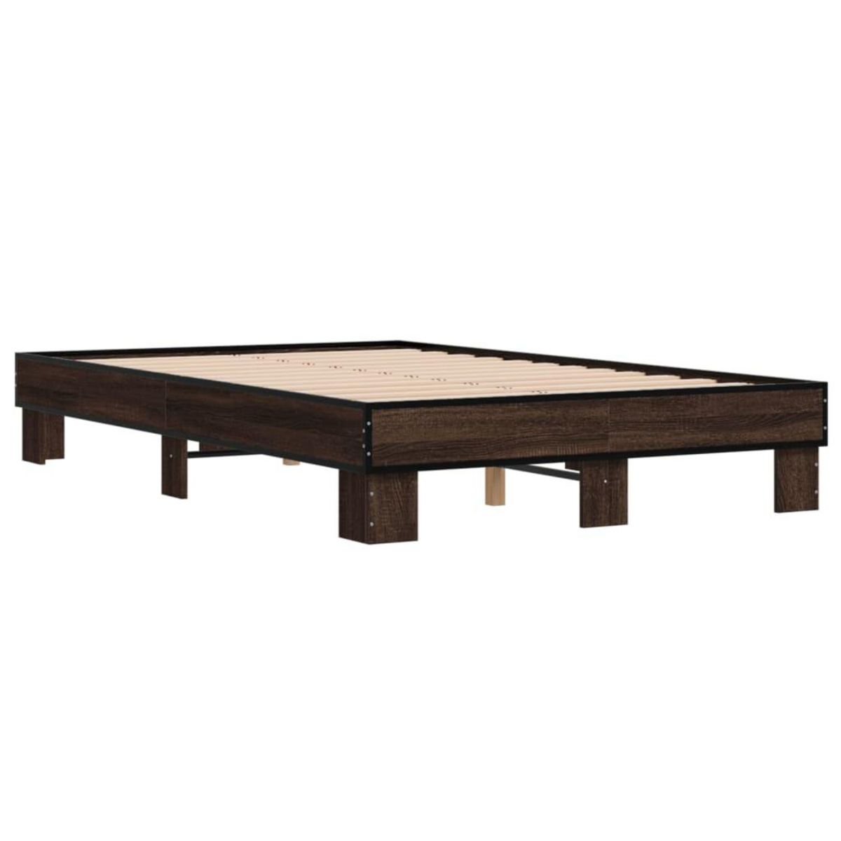 VIDAXL Cadre de lit sans matelas chene marron 135x190 cm