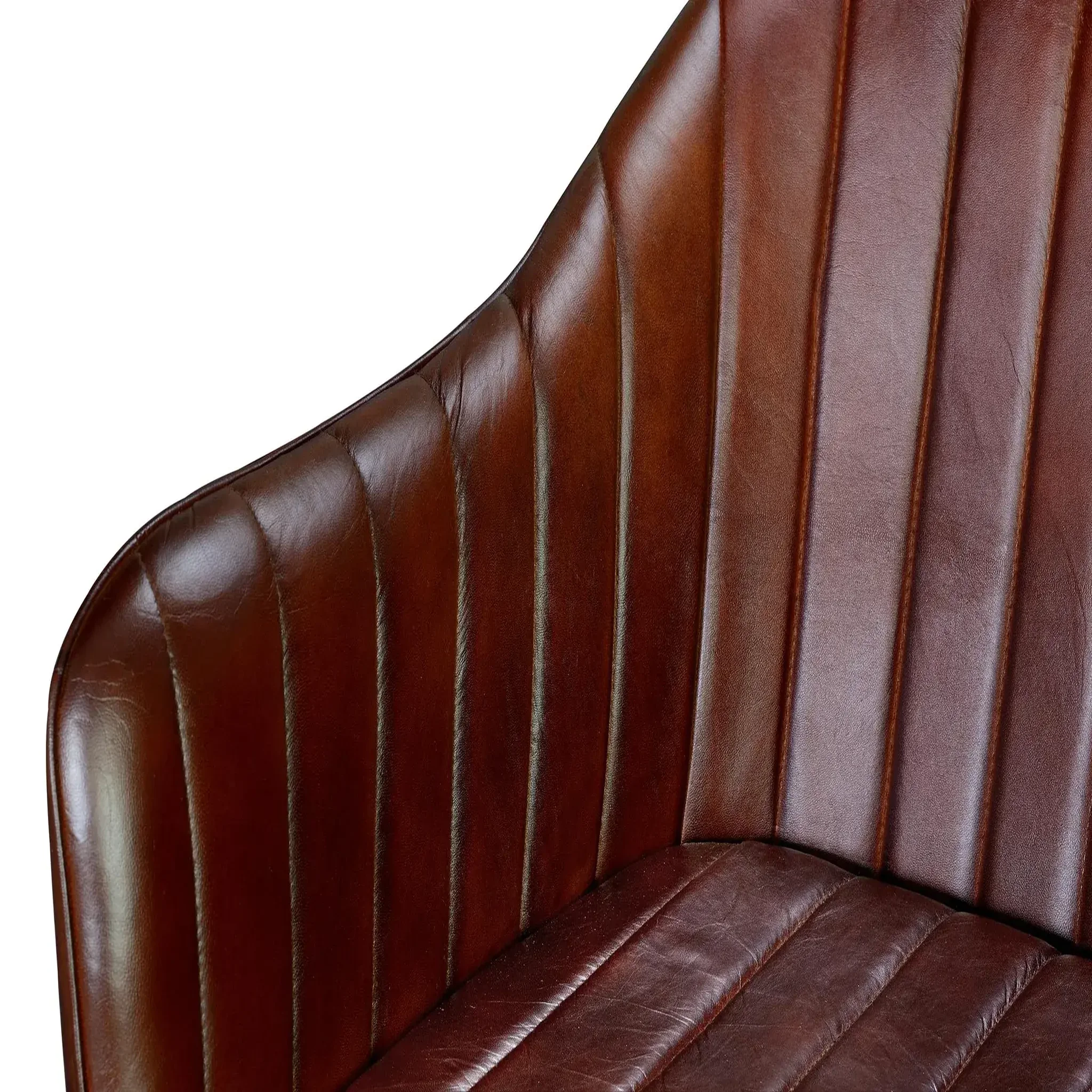 Voir la diapositive 4 : GINER Y COLOMER SL Fauteuil en cuir 54 cm style industriel vintage