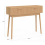 Voir la diapositive 4 : ID MARKET Console 2 tiroirs JULIETTE lattes tasseau bois coloris chêne