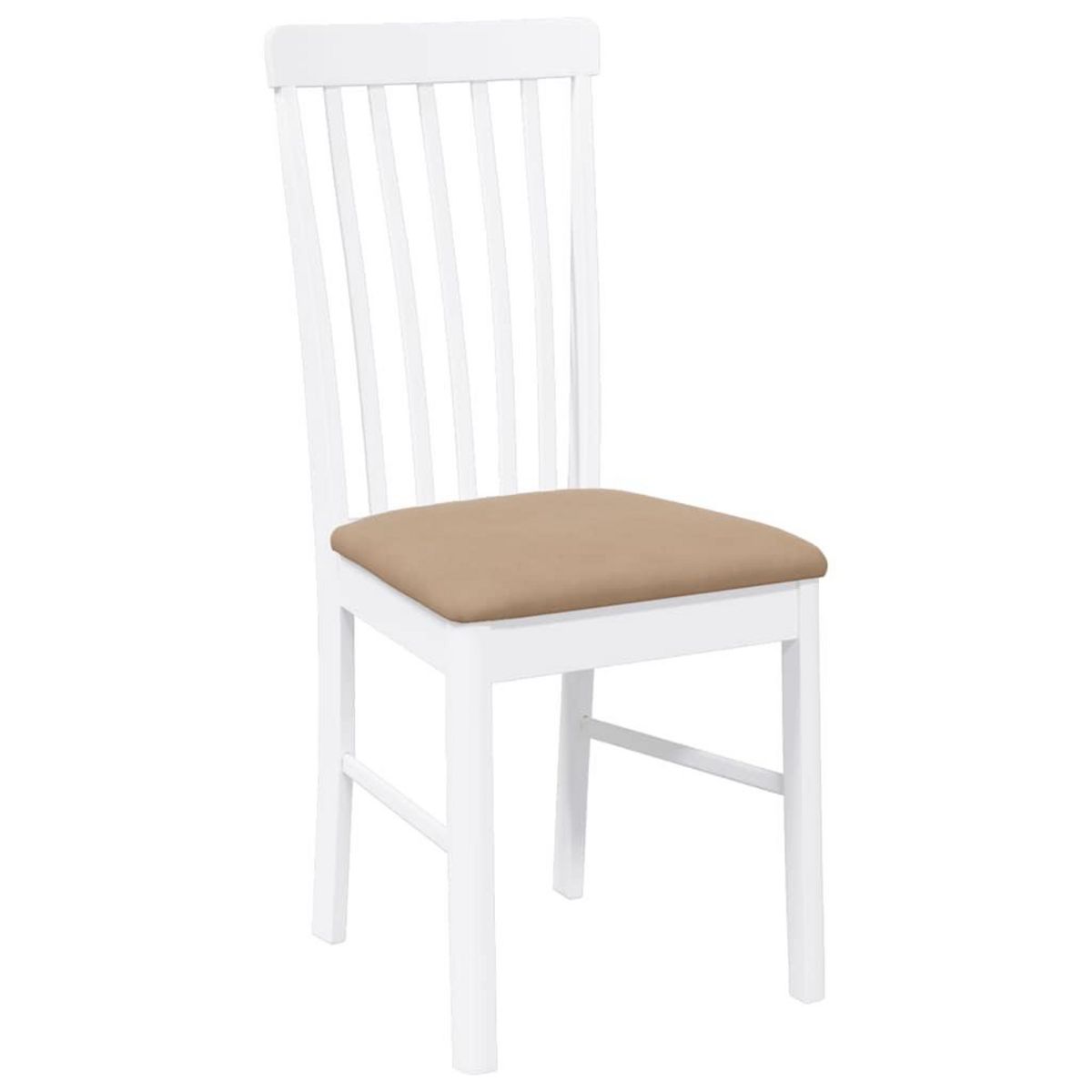 VIDAXL Chaises a manger coussins 2 pcs blanc bois massif caoutchouc