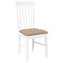 Voir la diapositive 4 : VIDAXL Chaises a manger coussins 2 pcs blanc bois massif caoutchouc