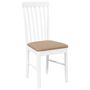 Voir la diapositive 4 : VIDAXL Chaises a manger coussins 2 pcs blanc bois massif caoutchouc