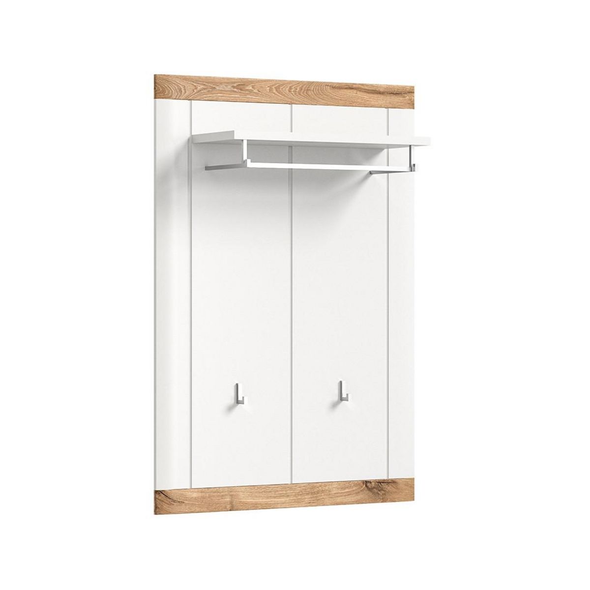 BEST MOBILIER Coventry - porte-manteau - blanc et bois - 80x114 cm