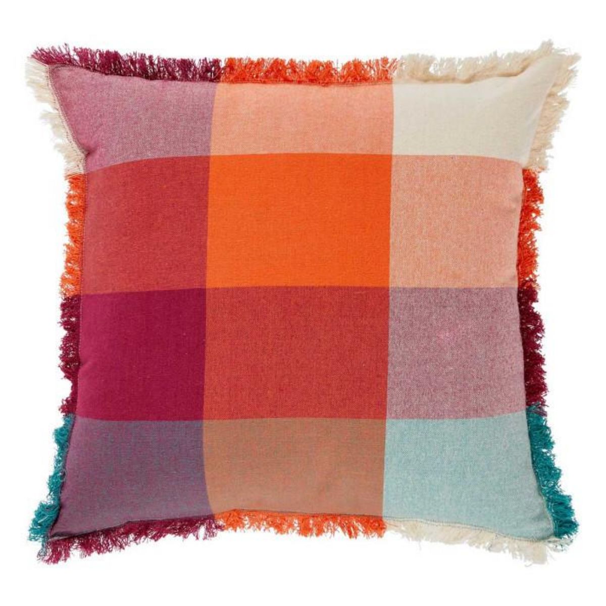 ATMOSPHERA Coussin Déco à Franges  Yucatan  45x45cm Multicolore