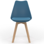 Voir la diapositive 3 : ID MARKET Lot de 6 chaises scandinaves SARA mix color bleu canard x3 et blanc x3