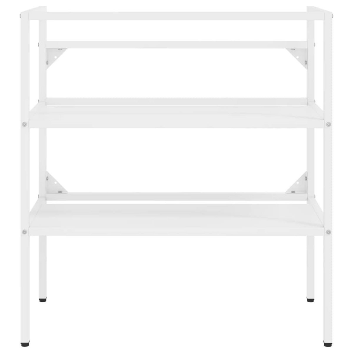 VIDAXL Cadre de lavabo de salle de bain vasque a encastrer Blanc Fer