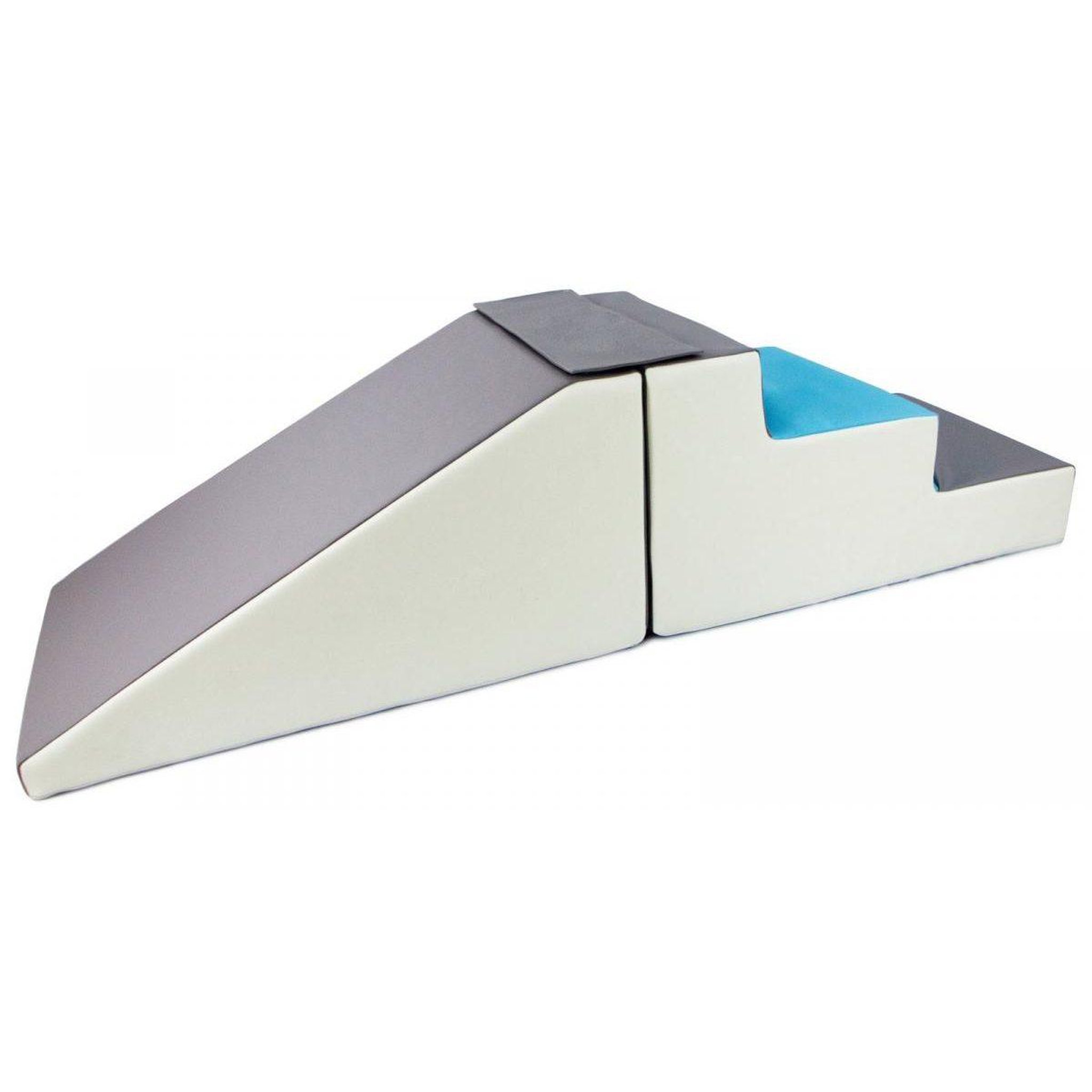 VELINDA Lot de 2 grands blocs en mousse blanc, bleu clair, gris