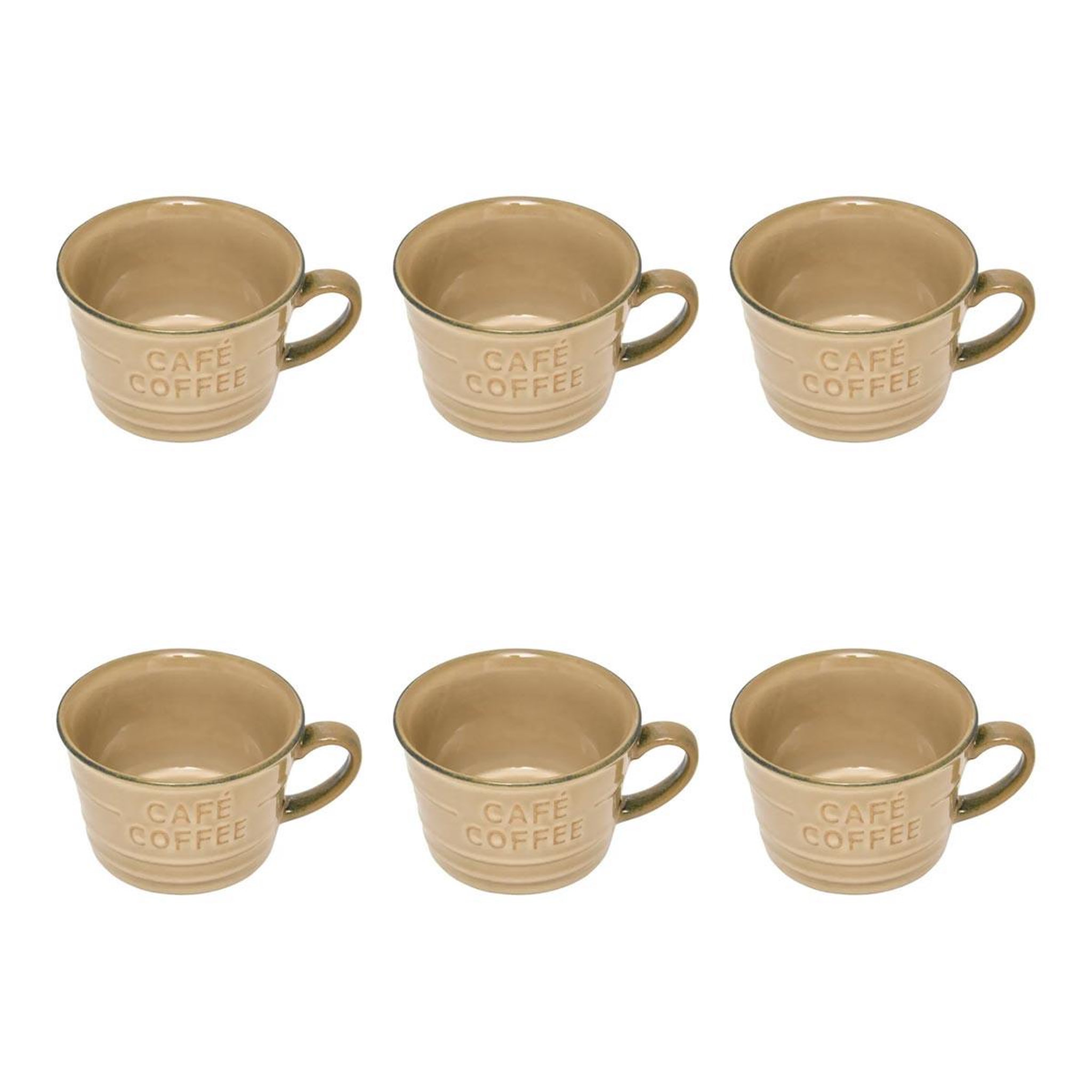 SECRET DE GOURMET Lot de 6 tasses à café  joel  26cl beige