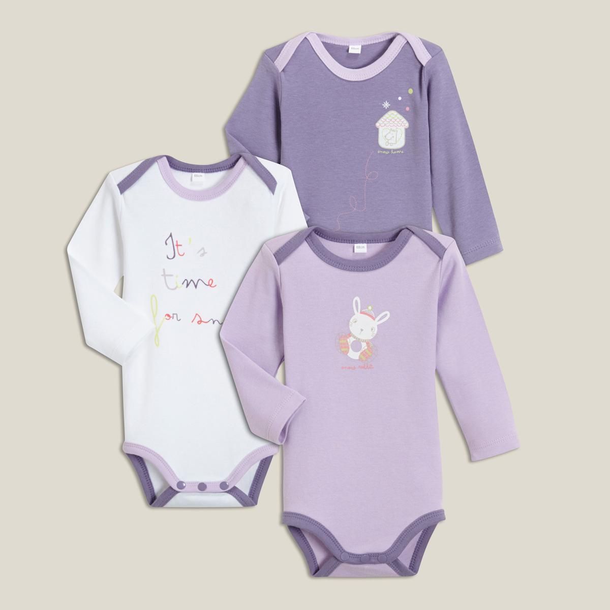 IN EXTENSO Lot de 3 bodies manches longues bébé