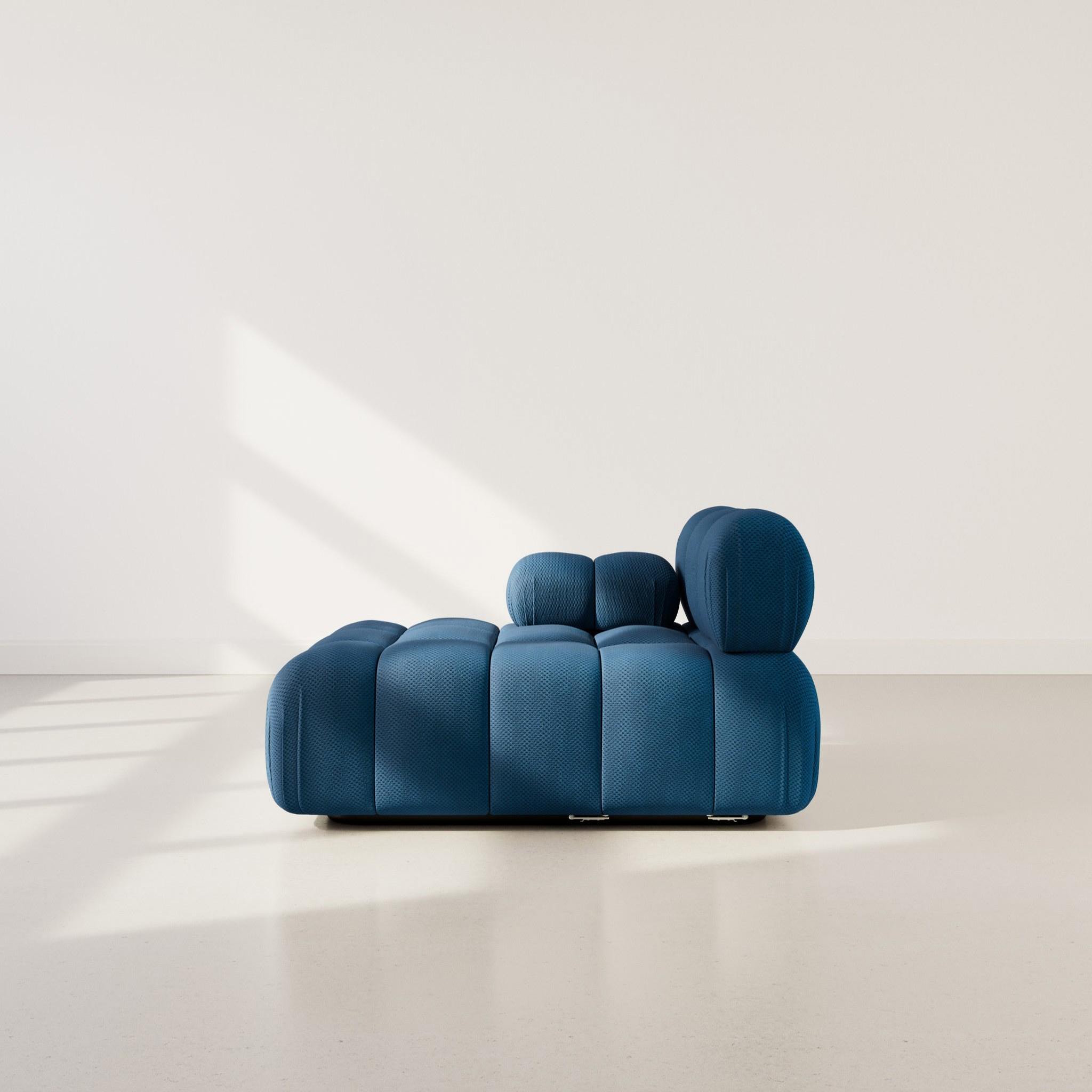 Voir la diapositive 6 : LISA DESIGN Ruby - module d'assise méridienne gauche en velours texturé